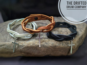 "Lead Me to the Cross" Braided Leather Bracelet
