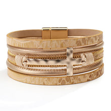 Load image into Gallery viewer, The Cross Wide Leather Cuff Bracelet