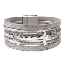 Load image into Gallery viewer, The Cross Wide Leather Cuff Bracelet