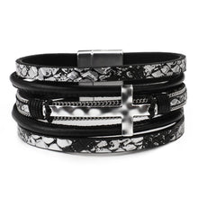 Load image into Gallery viewer, The Cross Wide Leather Cuff Bracelet