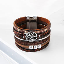 Load image into Gallery viewer, Tree of Life Leather and Bead Bracelet