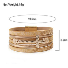 Load image into Gallery viewer, The Cross Wide Leather Cuff Bracelet