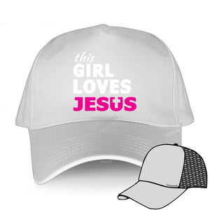 This Girl Loves Jesus Faith Based Christian Ball Caps Cotton/Breathable