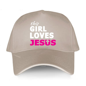 This Girl Loves Jesus Faith Based Christian Ball Caps Cotton/Breathable