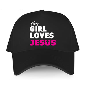 This Girl Loves Jesus Faith Based Christian Ball Caps Cotton/Breathable